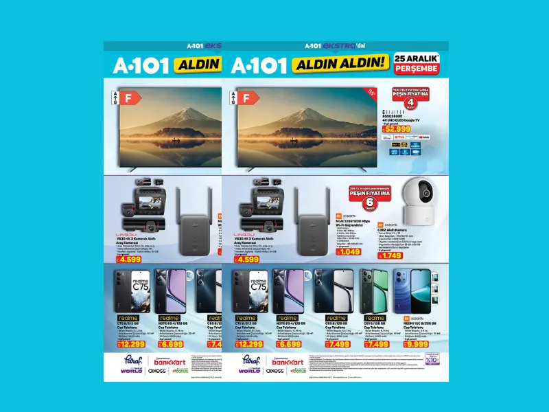 A101 marketler televizyon araç kamerası ve Wi-Fi güçlendirici satacak