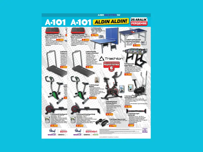 A101 marketler katlanabilir masa tenisi masası ve spor ürünleri satacak