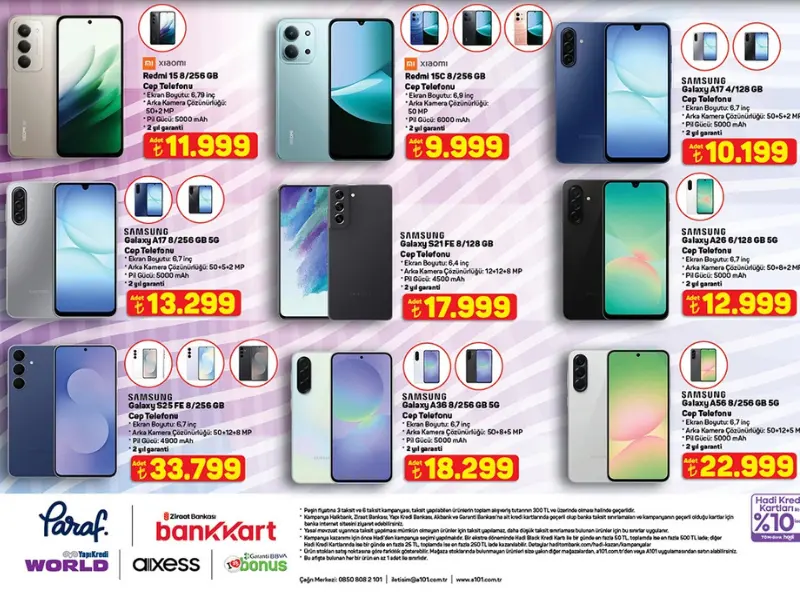 A101 marketler uygun fiyatlı Xiaomi Redmi 15 telefonlar satacak