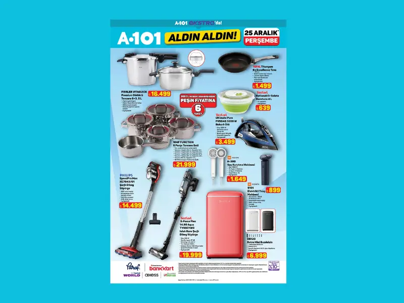 A101 marketler Tefal ütü Xiaomi tıraş makinesi ve Dijitsu mini buzdolabı satacak