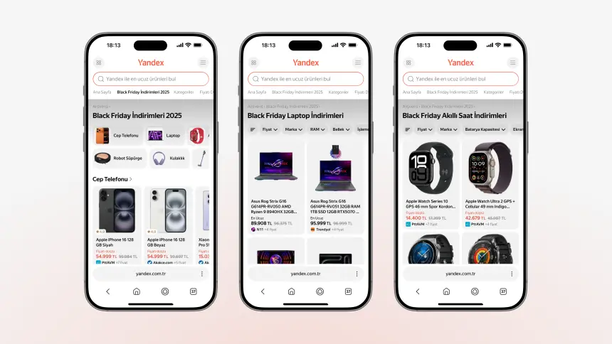 Yandex Arama'daki yapay zekâ güncellemeleri Black Friday ve diğer günler için en iyi fırsatları sunuyor