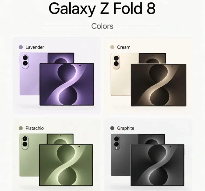 Samsung Galaxy Z Fold 8'in dört renk seçeneği ortaya çıktı: İşte sızdırılan yeni tasarım