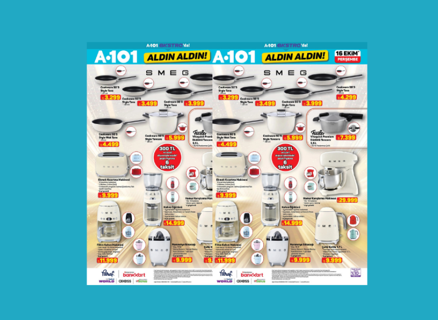 A101 SMEG ekmek kızartma makinesi ve daha fazlası ile büyük fırsatlar sunuyor