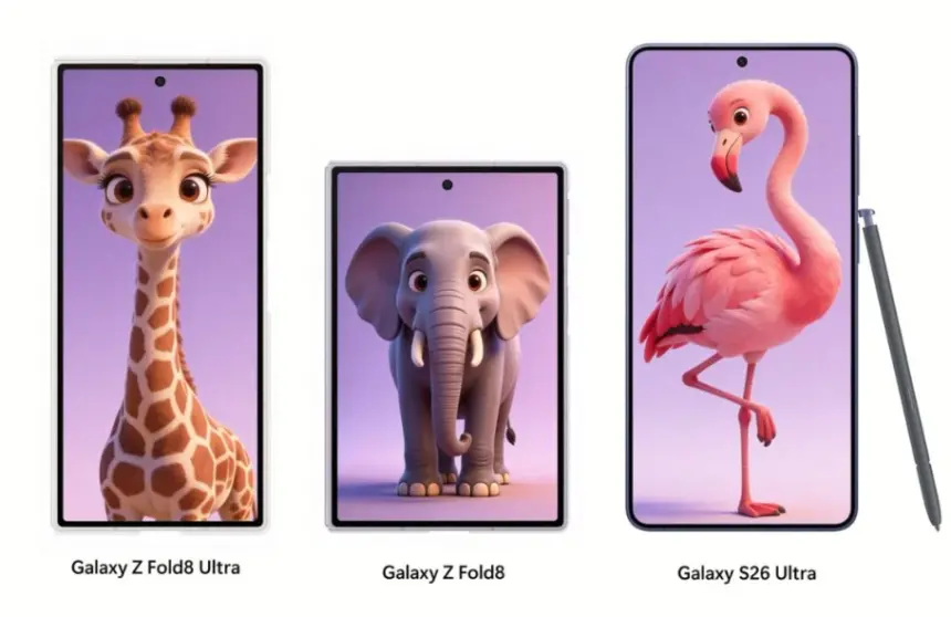 Galaxy Z Fold 8, Fold 8 Ultra ve Galaxy S26 Ultra yan yana görüntülendi: Boyut farkı dikkat çekiyor
