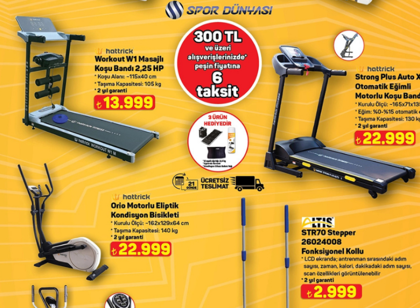 A101 marketler spor ekipmanları satacak