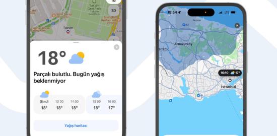 Yandex Maps'e gerçek zamanlı hava durumu tahminleri geldi! Gündelik planlar yapmak artık daha kolay