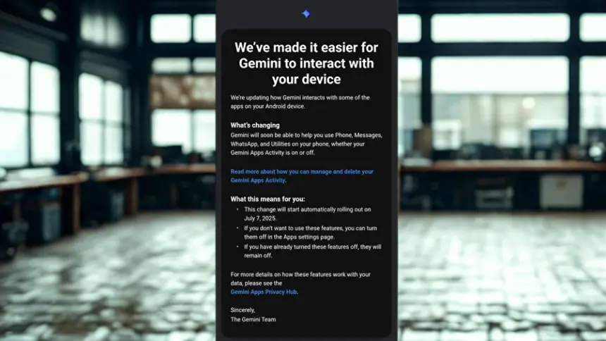 Google, Android kullanıcılarına tartışmalı Gemini e-postası gönderdi