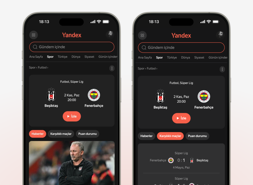 Yandex Türkiye, Beşiktaş–Fenerbahçe derbisinin heyecanını 3D stadyumlar ve maç hakkında canlı bilgilerle dijital dünyaya taşıyor