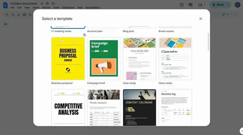 Google Docs, 40 Yeni Modern Şablonla Güncellendi