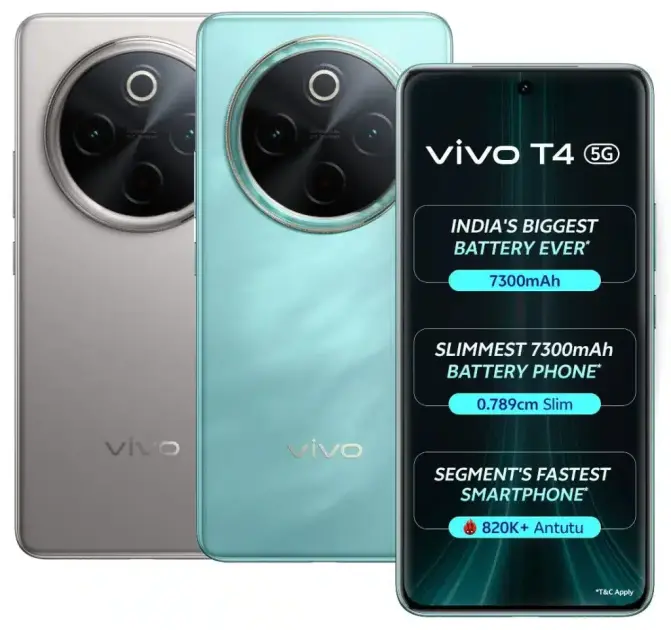 Vivo T4 5G Hindistan’da Tanıtıldı: 7300mAh Batarya ve Snapdragon 7s Gen 3 ile Orta Segmentte Güç Gösterisi