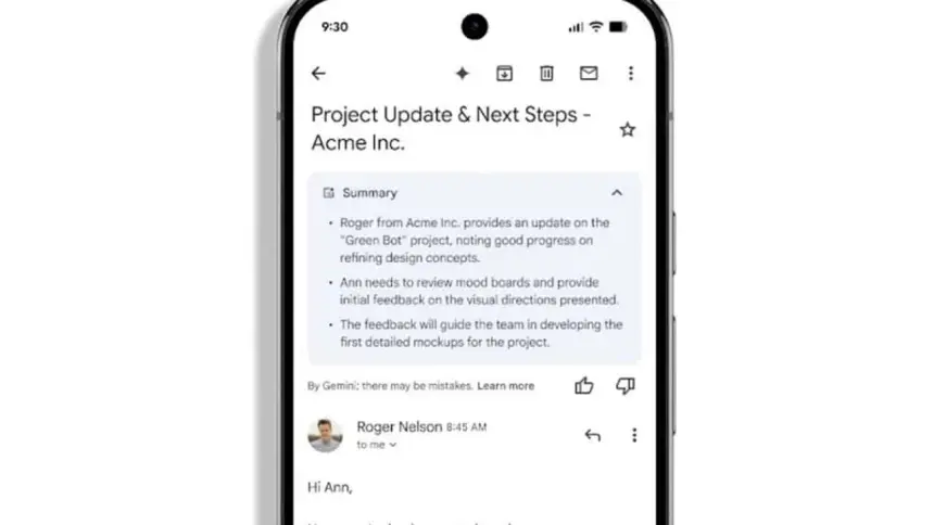 Gmail’e Otomatik Yapay Zeka Özeti Geldi