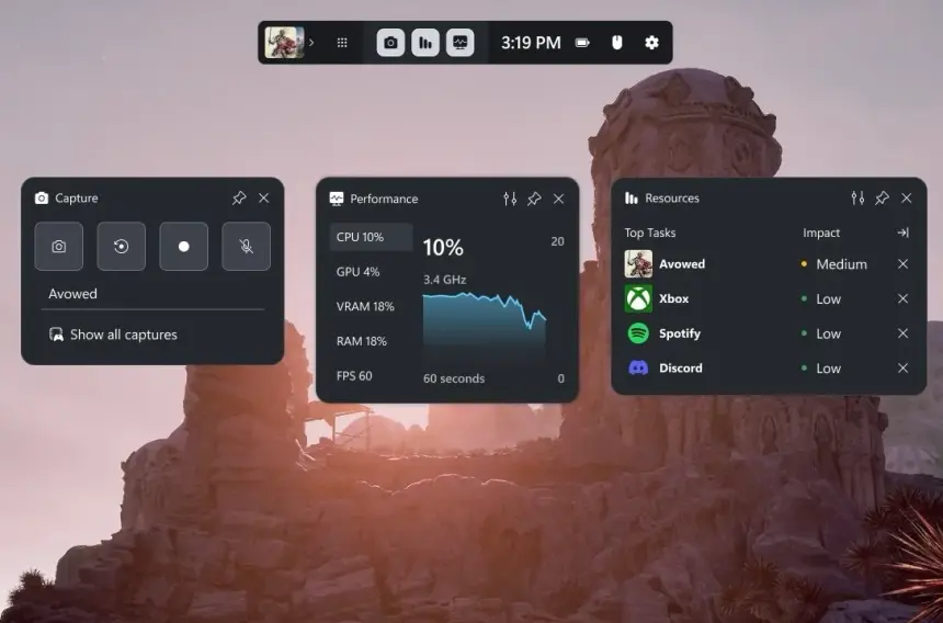 Microsoft, Windows Oyun Çubuğunu yeniliyor
