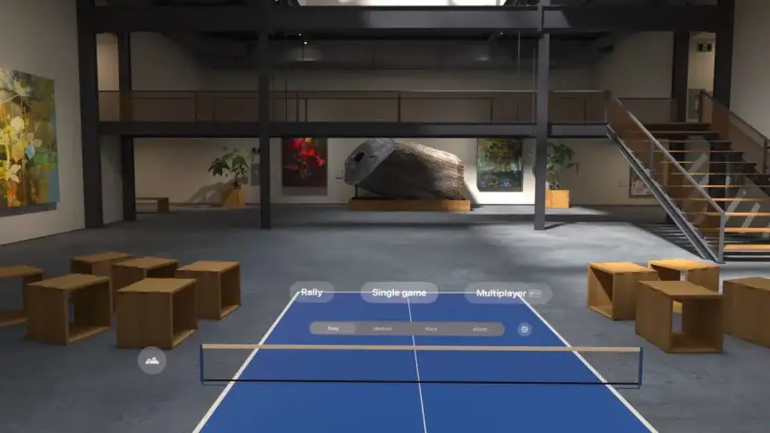 Apple Vision Pro’da Gerçek Masa Tenisi Deneyimi: Ping Pong Club Uygulaması Gerçekliğin Sınırlarını Zorluyor